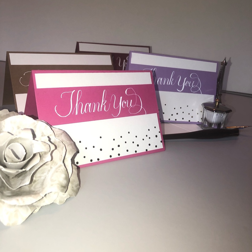 Handmade Calligraphy Thank You cards